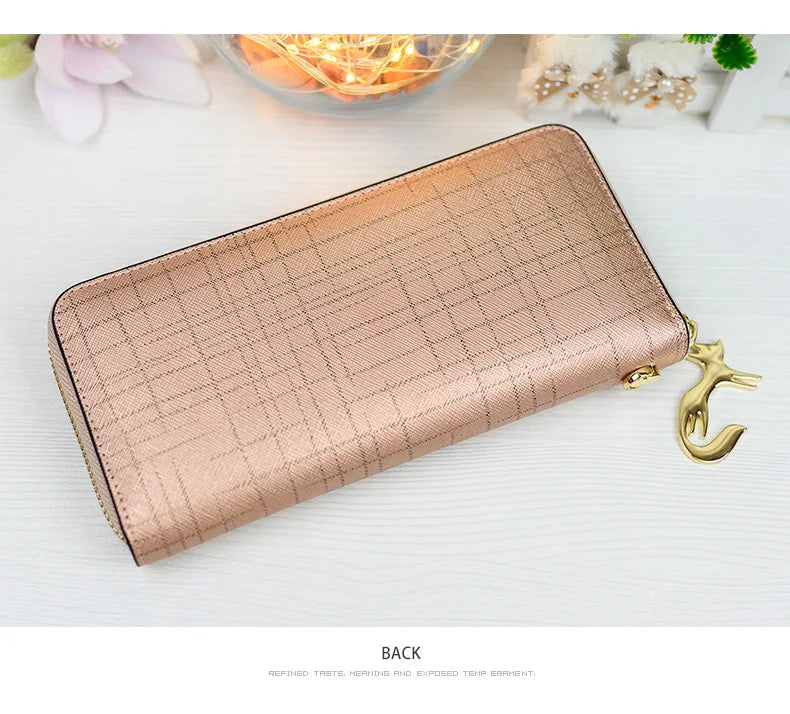 Leather Zip Clutch Organizer with Wristlet