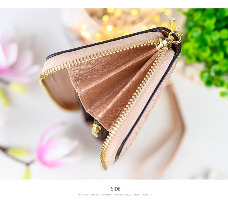 Leather Zip Clutch Organizer with Wristlet