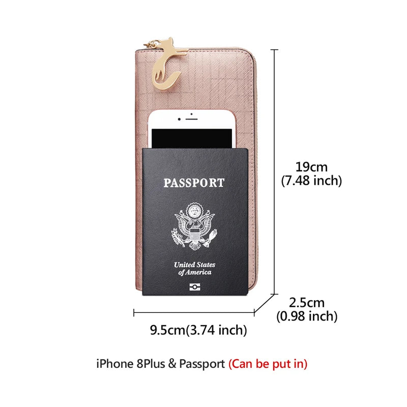 Leather Zip Clutch Organizer with Wristlet