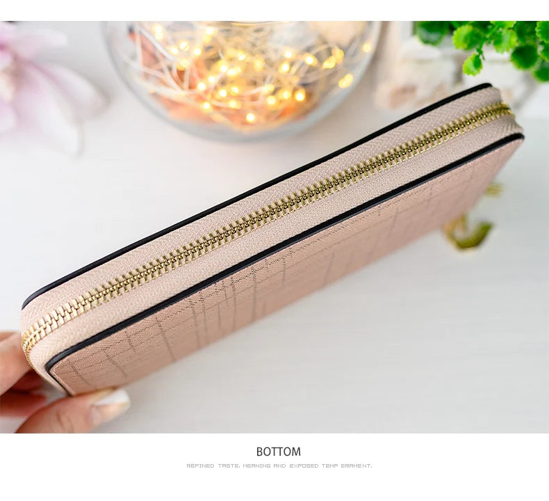 Leather Zip Clutch Organizer with Wristlet