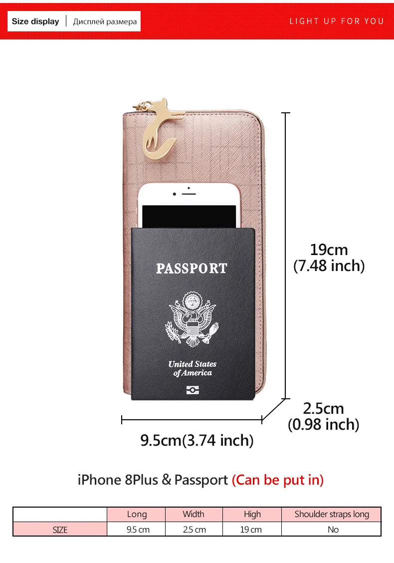 Leather Zip Clutch Organizer with Wristlet