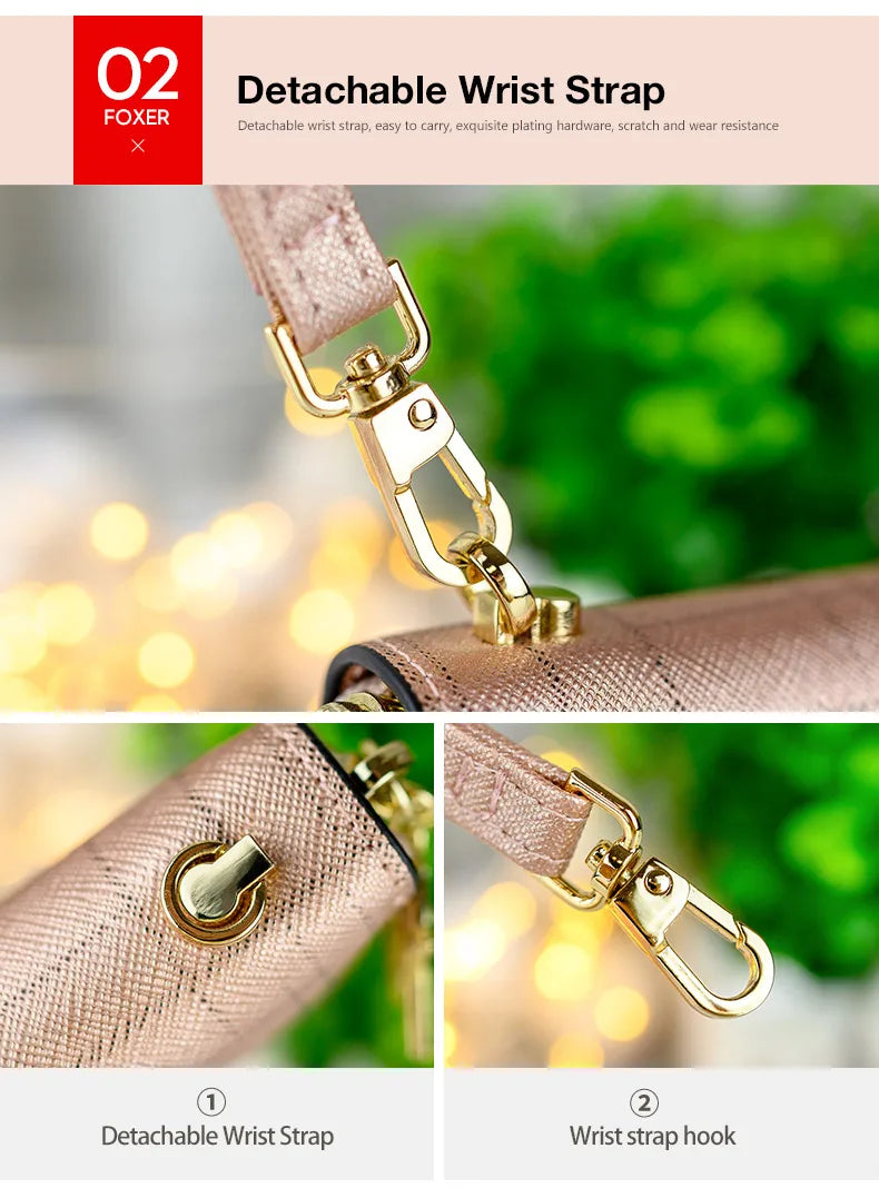 Leather Zip Clutch Organizer with Wristlet