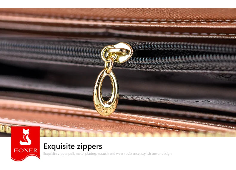 Leather Zip Clutch Organizer with Wristlet