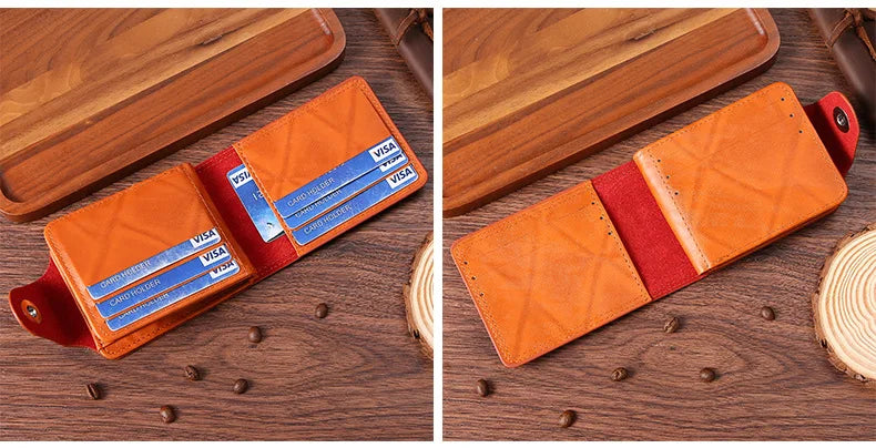 Vintage PU Card Organizer with Coin Pocket